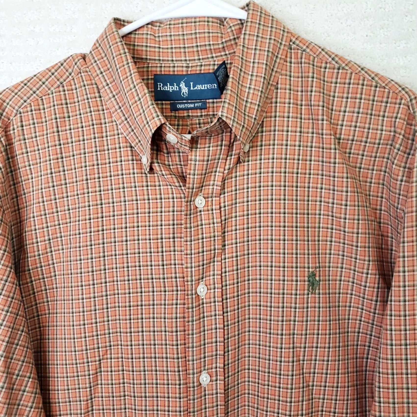 Polo Ralph Lauren Polo Ralph Lauren Orange Plaid Long Sleeve Button-Up Shirt Men’s XL Size US XL / EU 56 / 4 - 3 Thumbnail