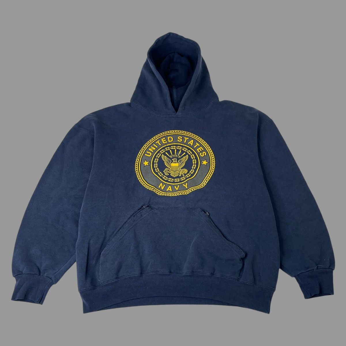 Vintage Vintage u.s. navy zip pocket hoodie Size US L / EU 52-54 / 3 - 1 Thumbnail