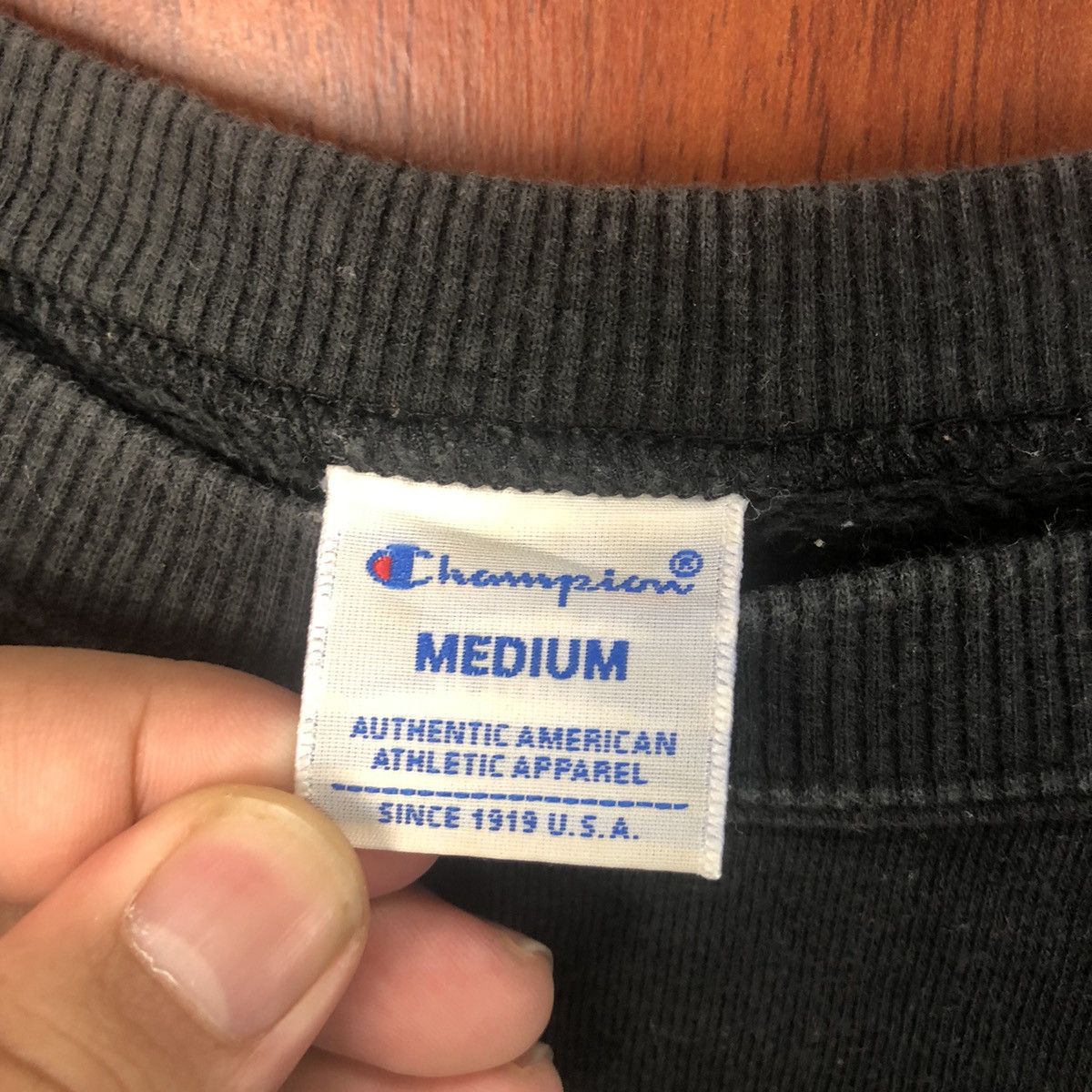 Champion × Vintage Champion vintage painted Black Sweatshirt #7501 Size US M / EU 48-50 / 2 - 10 Thumbnail