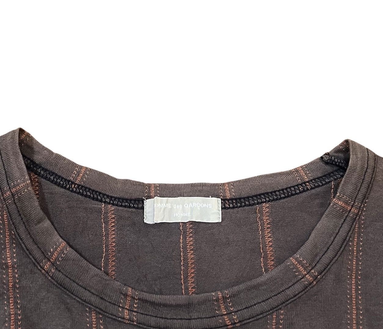 Comme des Garcons Vintage trashed cdg homme striped tee Size US M / EU 48-50 / 2 - 3 Thumbnail