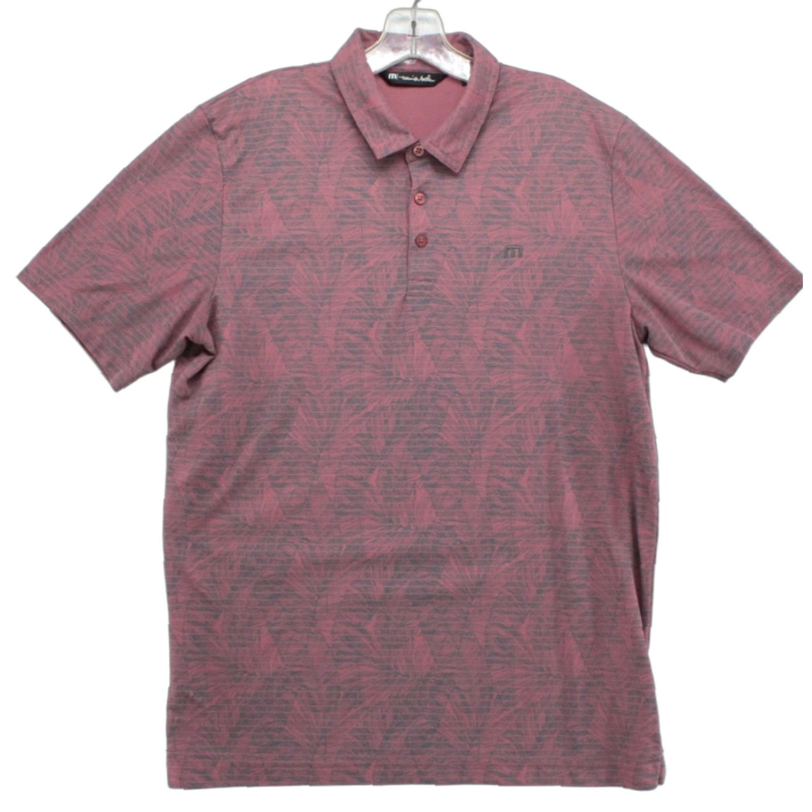 TravisMathew Travis Mathew Polo Floral Men's Large Red Logo Breathable Quick Dry Short Sleeve Size US L / EU 52-54 / 3 - 1 Thumbnail