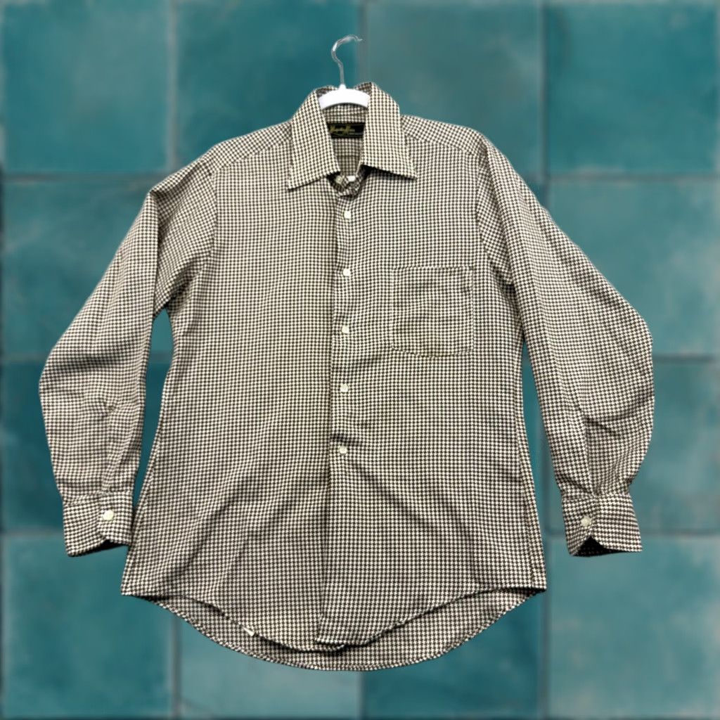 Van Heusen VINTAGE Van Heusen Shirt Mens M Brown Floral Geometric 70s Retro Button-Up Long Sleeve Collared Size US M / EU 48-50 / 2 - 1 Thumbnail