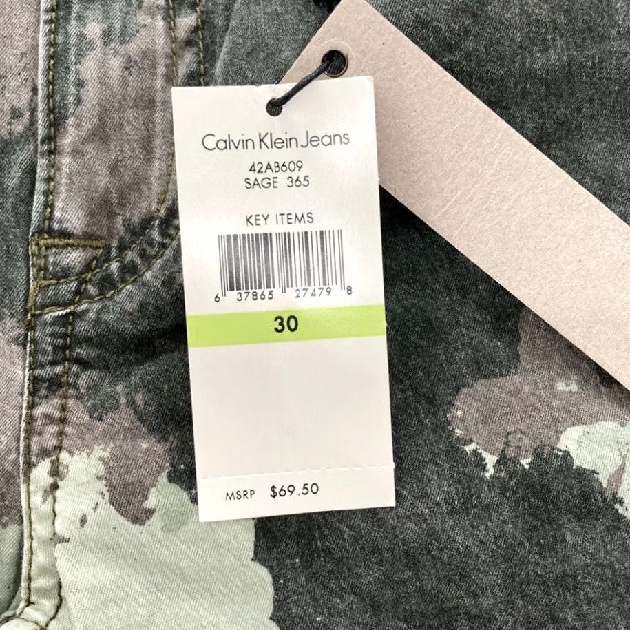 Calvin Klein Calvin Klein Jeans Women's Ankle Skinny Green Camouflage Stretch Denim Pants 30 Size 30" / US 8 / IT 44 - 5 Thumbnail