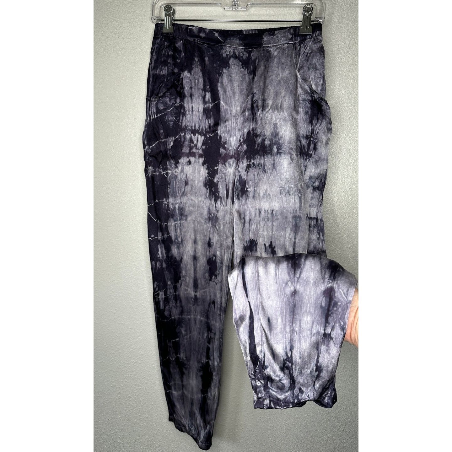 Nation LTD Nation Ltd Purple Cream Tie Dye Satin Elastic Waist Pants S Size 27" / US 4 / IT 40 - 14 Thumbnail