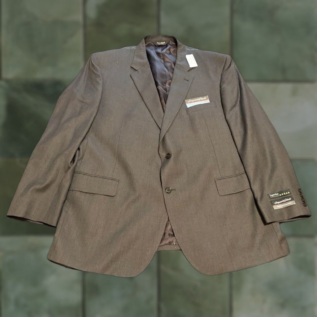 Vintage Jos A Bank Blazer Wool Silk Blend 48R Gray Two Button Mens Regular Size 48R - 1 Thumbnail