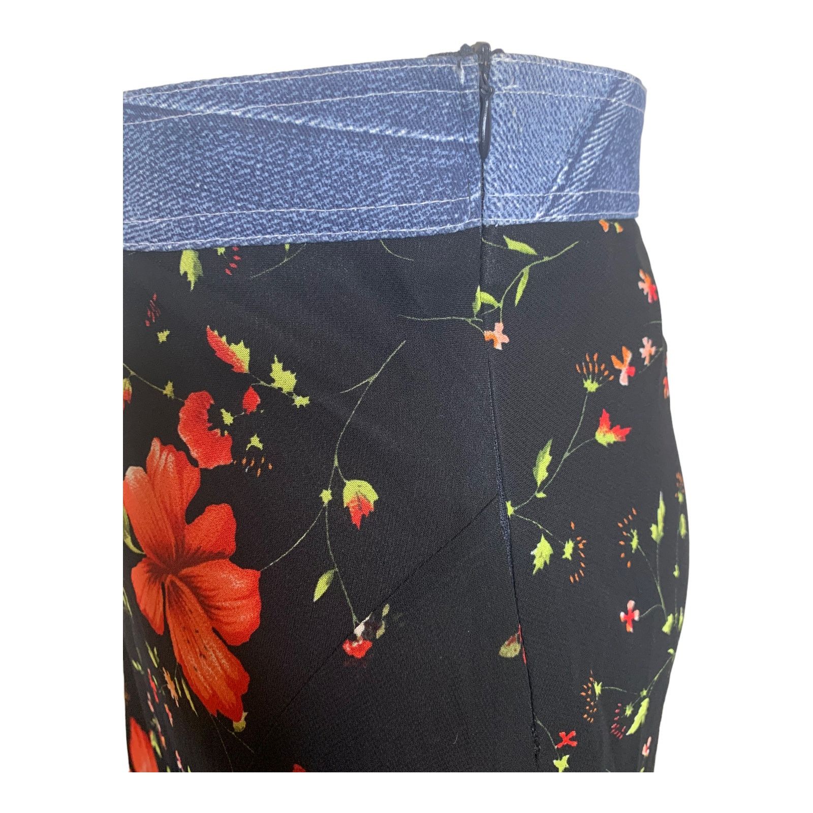 Maje Maje Paris black red floral ruffled skirt size 3- Small Size 32" / US 10 / IT 46 - 7 Thumbnail