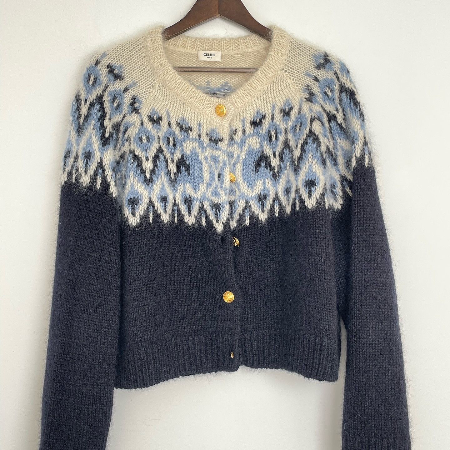 Celine Celine Mohair Pattern Cardigan Size S Size S / US 4 / IT 40 - 1 Thumbnail