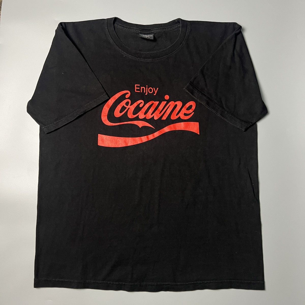 Vintage Vintage enjoy cocaine wording tee grunge coke parody tee Size US L / EU 52-54 / 3 - 1 Thumbnail