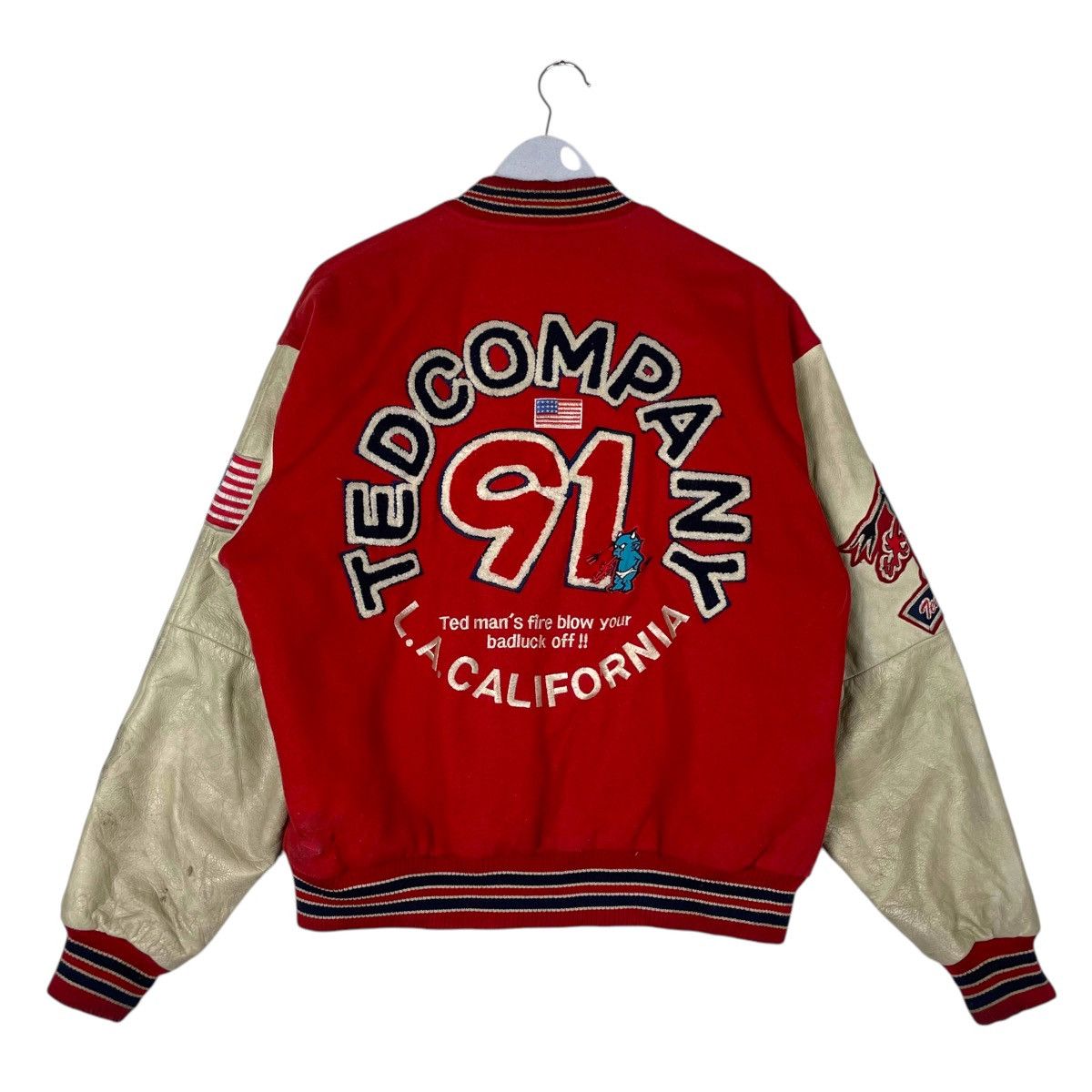 Tedman × Vintage 💥 90s TED COMPANY SPORT VARSITY JACKET BIG LOGO Size US XL / EU 56 / 4 - 10 Thumbnail