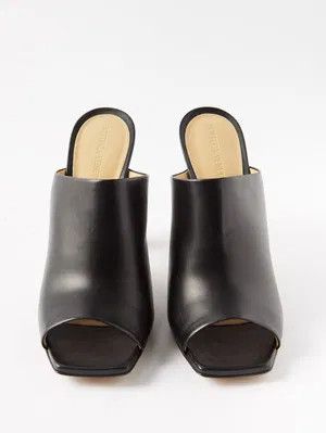 Bottega Veneta o1y0725 Leather Mules in Black Size US 7 / IT 37 - 2 Thumbnail