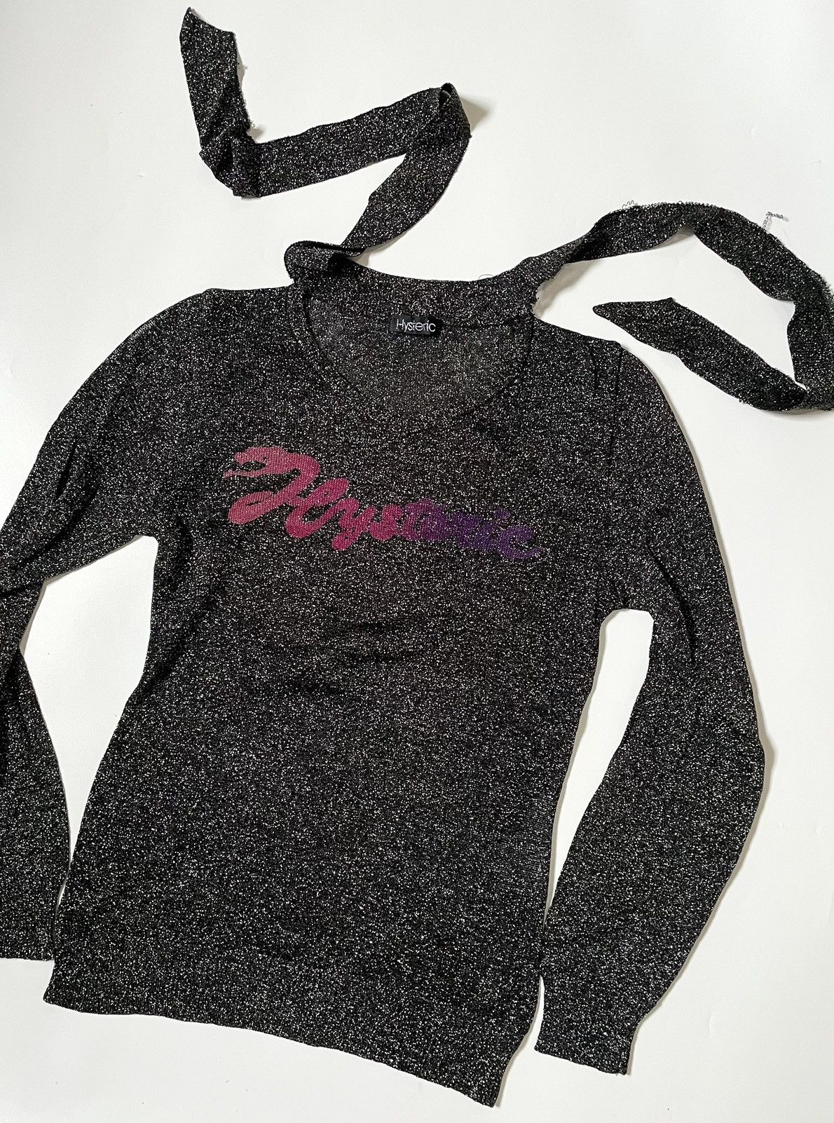 Hysteric Glamour TAX FREE 🇺🇸 hysteric glamour glitter sheer logo longsleeve Size S / US 4 / IT 40 - 7 Thumbnail