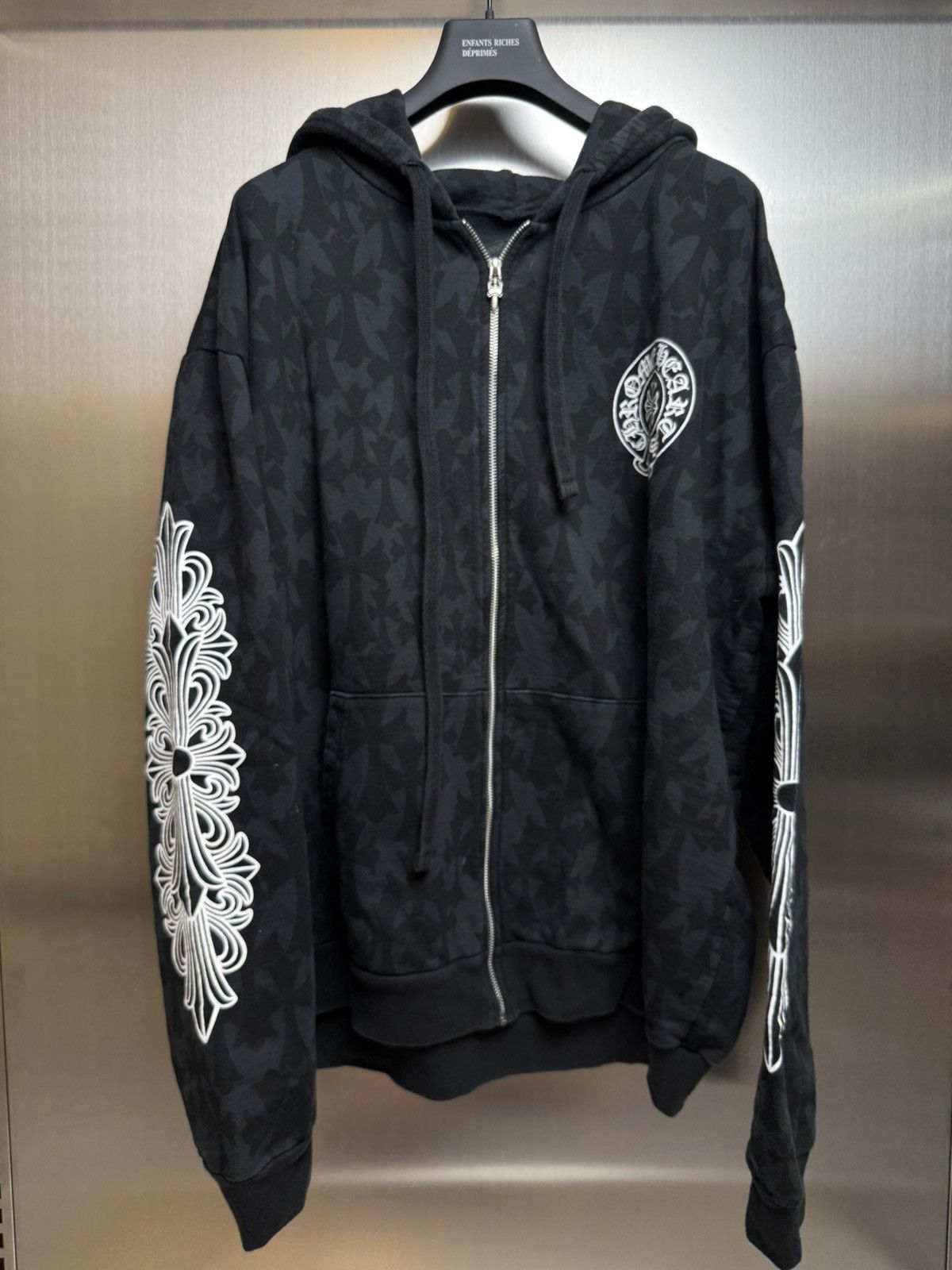 Chrome Hearts All Over Print Cross Monogram Zip Up Hoodie