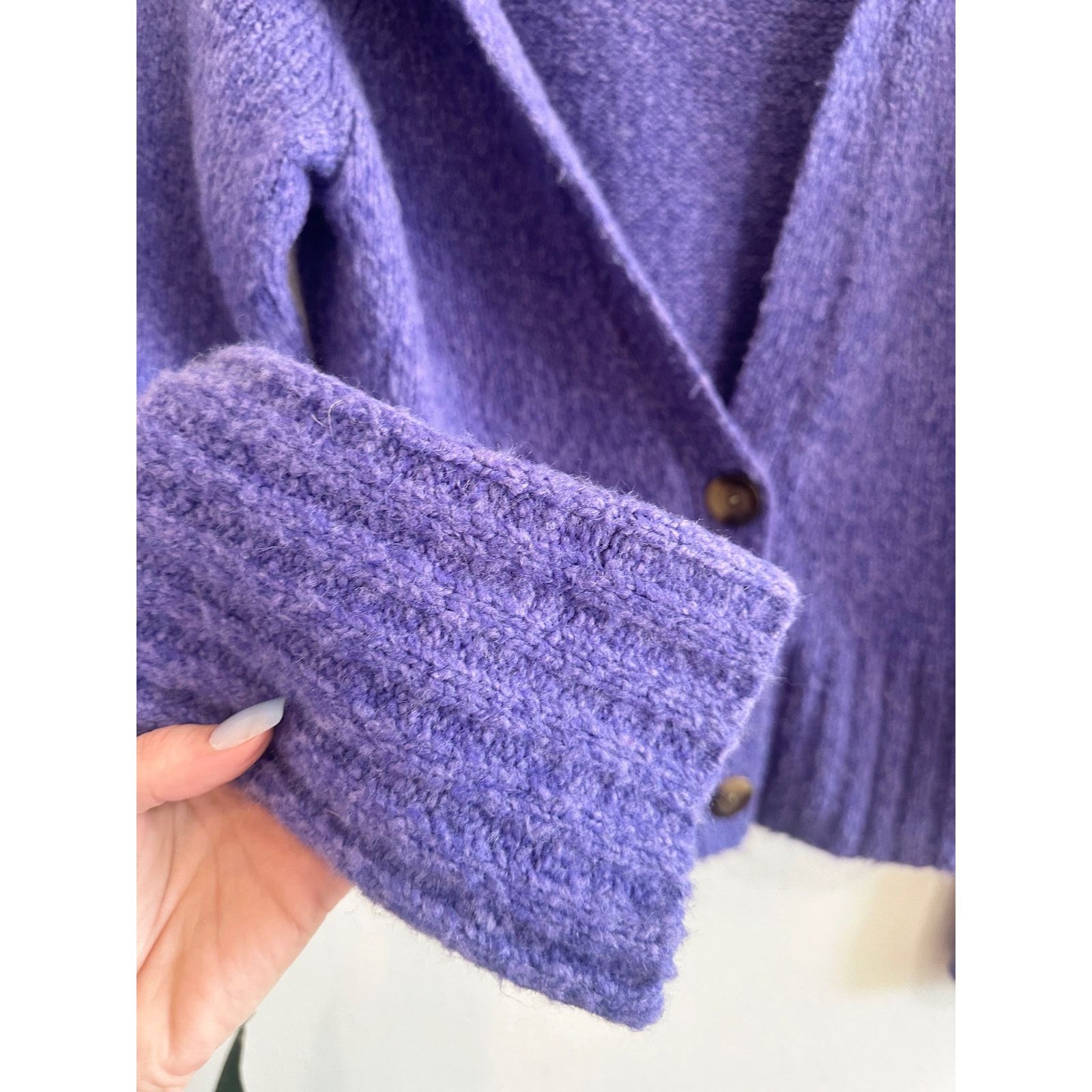 Jones New York Y2K Deep Periwinkle Collared Cardigan size medium Size M / US 6-8 / IT 42-44 - 8 Thumbnail