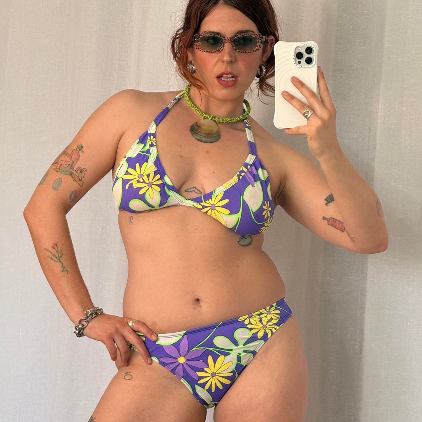 Vintage Vintage y2k floral halter bikini Size L / US 10 / IT 46 - 1 Thumbnail