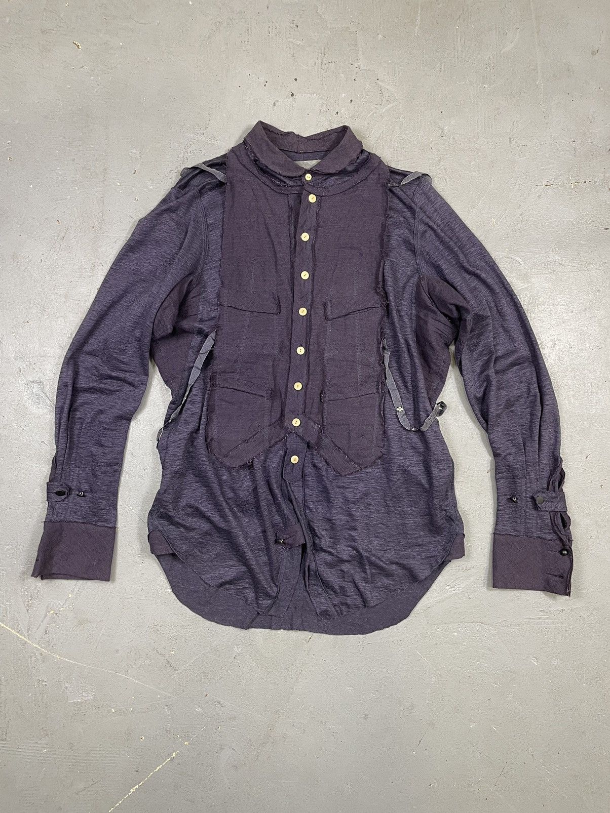 image of Takahiromiyashita The Soloist Purple Collared Vest & Shirt, Women's (Size Small)