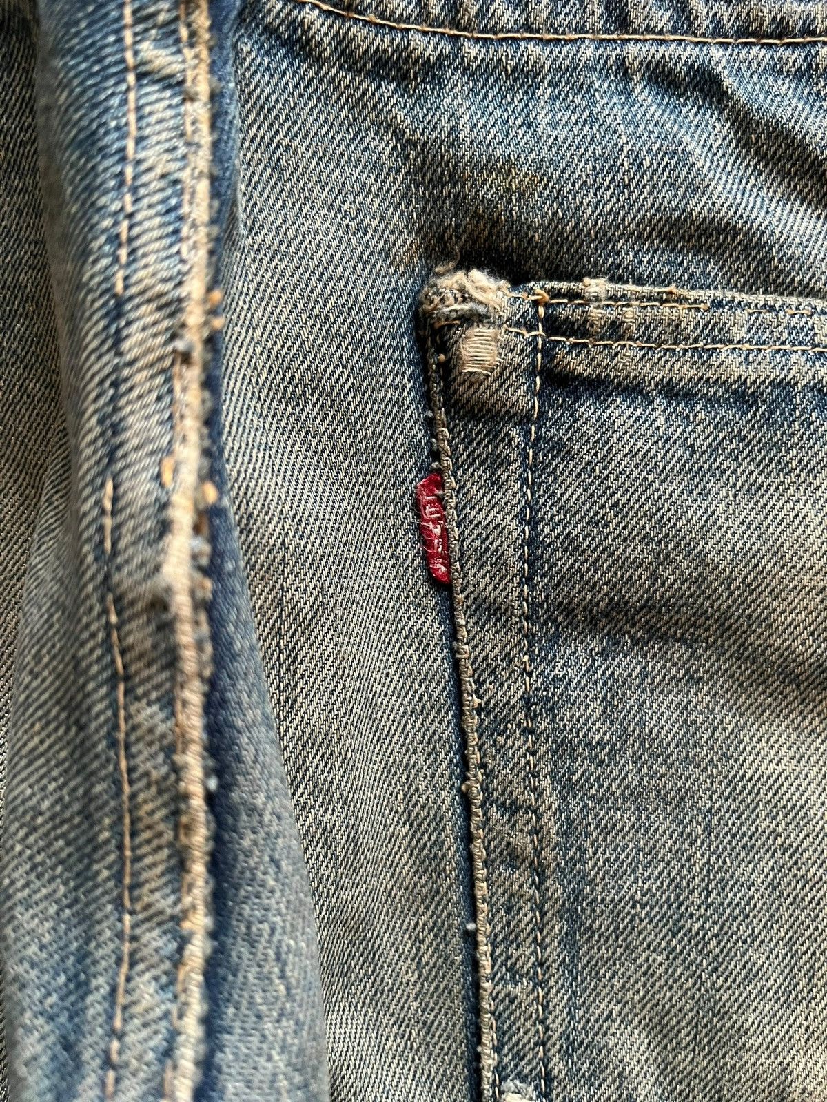 Levi's Vintage 50s Levis 501 Selvedge Big E Loose Jeans Button W Size US 31 - 14 Thumbnail