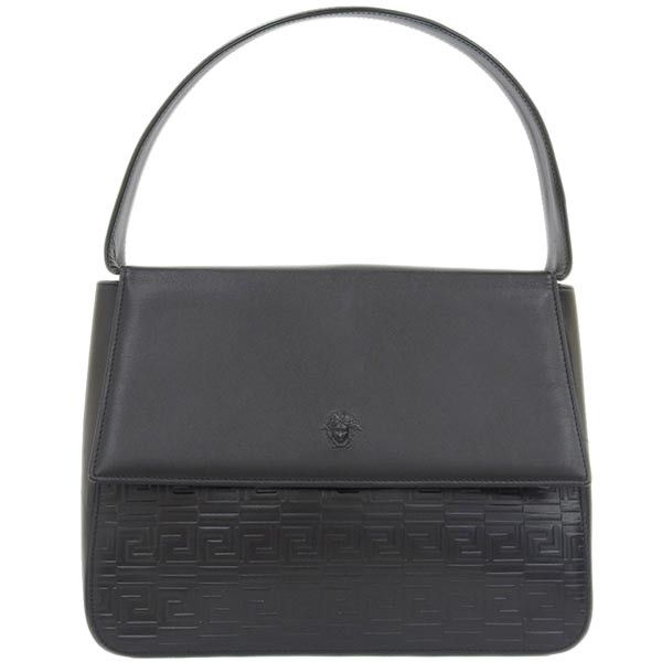 image of Versace Medusa Embossed Shoulder Bag Black, Women's