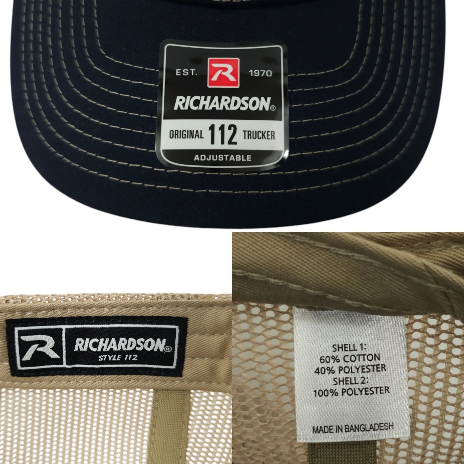 Richardson Richardson Blue Gold Embroidered T Logo Mesh Snapback Cap Size ONE SIZE - 8 Thumbnail