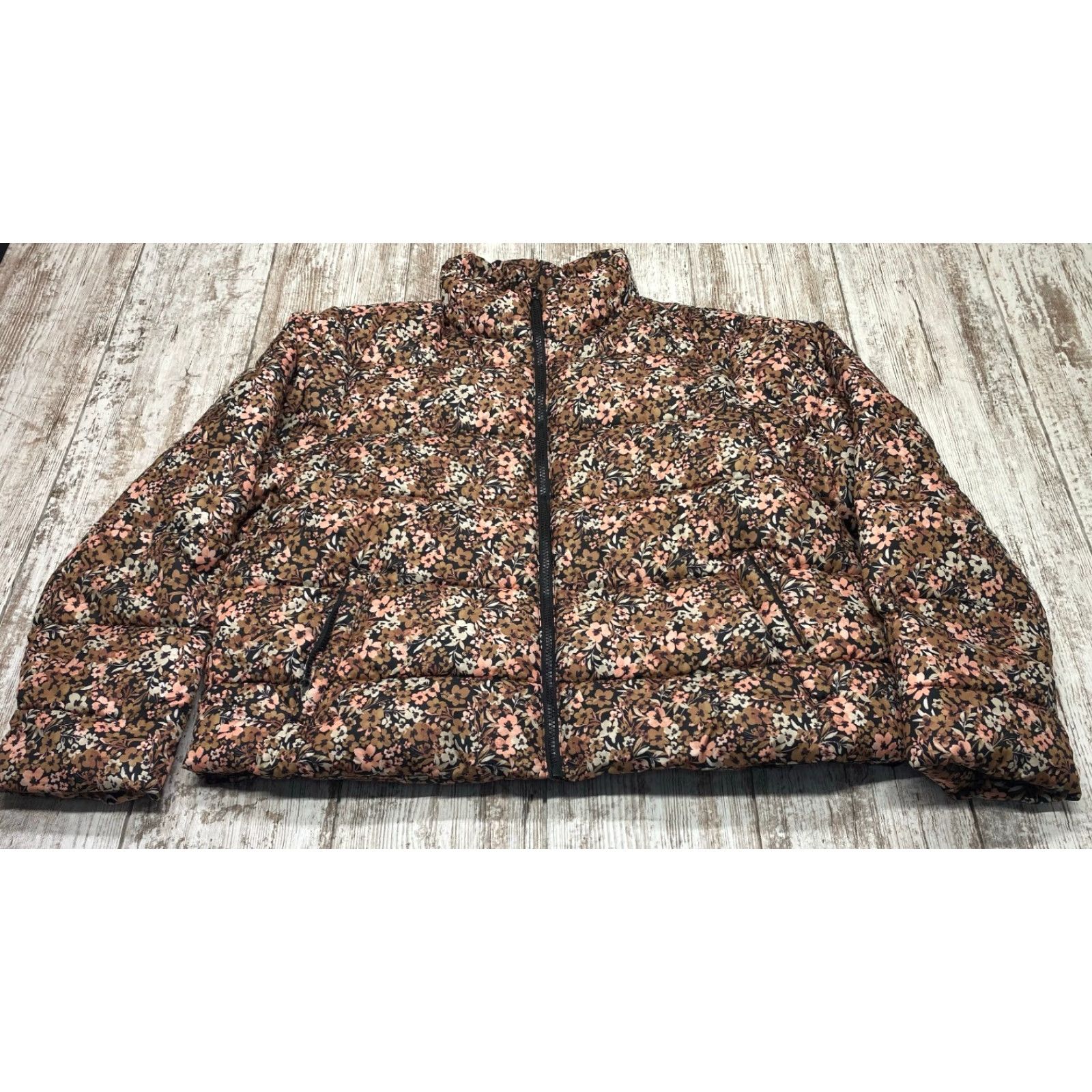 Vintage Time and Tru Time and Tru Women's Mid Weight Pink Ditsy Floral Puffer Jacket Plus Size XL Size XL / US 12-14 / IT 48-50 - 3 Thumbnail
