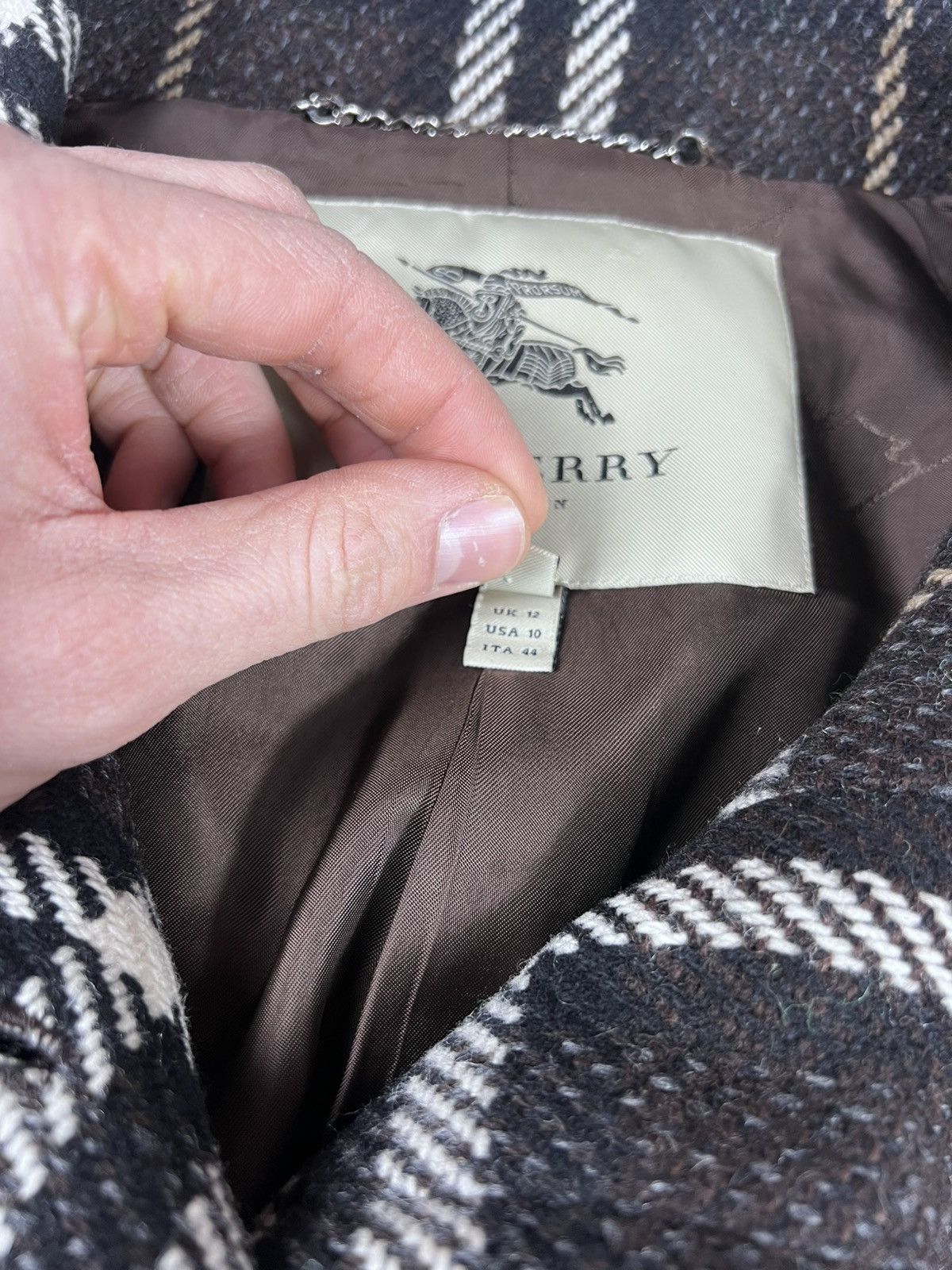 Burberry Burberry London Grey Check Wool Coat Size 44 Size M / US 6-8 / IT 42-44 - 7 Thumbnail