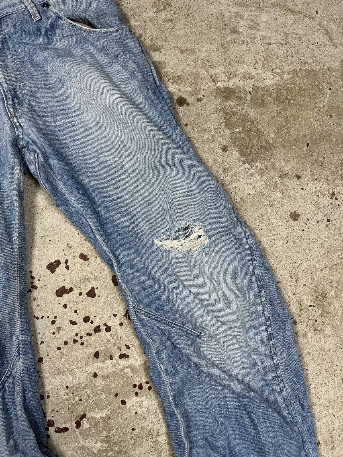 G-Star × Japanese Brand × Vintage Vintage Y2K G Star Raw 3301 Distressed Tapered Denim Jeans Size US 31 - 5 Thumbnail