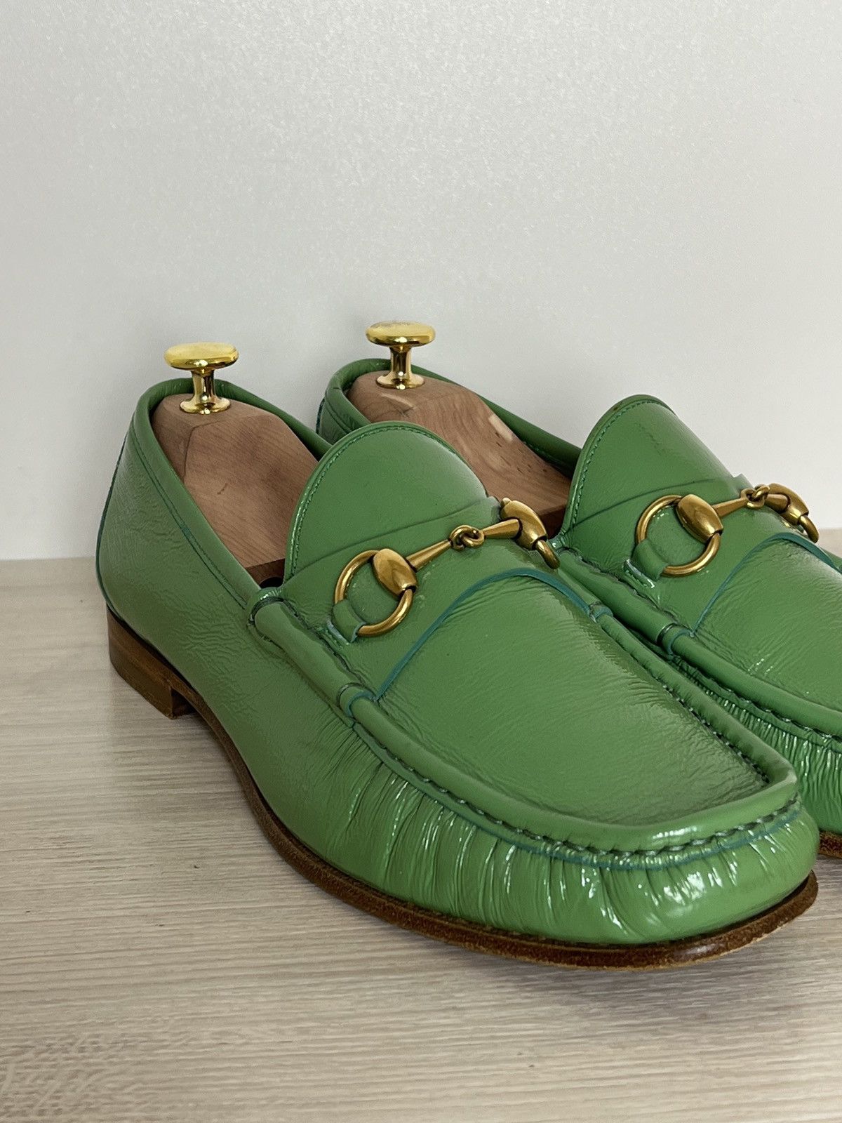 Gucci Teal Patent Leather Horsebit Loafers Size US 9 / EU 42 - 4 Thumbnail