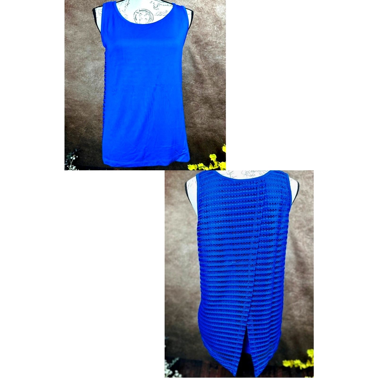 TART Collections Lemon Tart Sleeveless Tee Mesh V Back Arctic Blue size M Size M / US 6-8 / IT 42-44 - 2 Thumbnail
