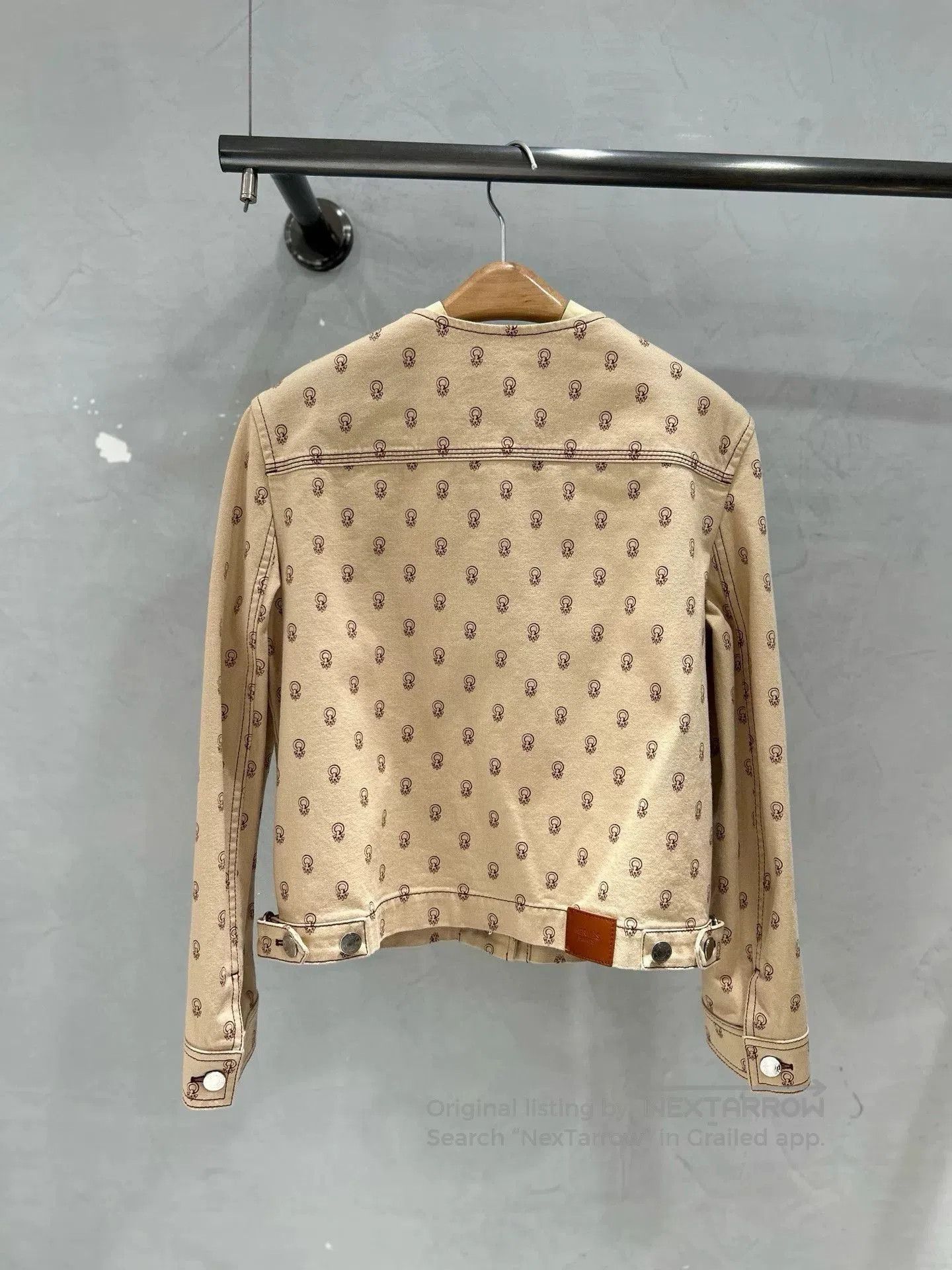 Hermes Hermes Logo Print Denim Jacket Beige. Size US XS / EU 42 / 0 - 5 Thumbnail