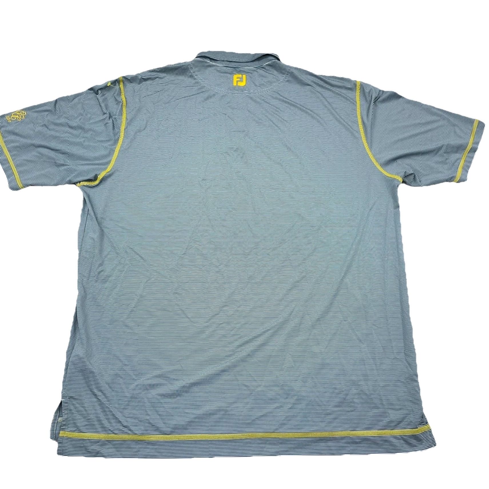 Footjoy FootJoy Polo Shirt Men XL Blue Yellow Performance Golf Club Stretch Wicking Size US XL / EU 56 / 4 - 3 Thumbnail