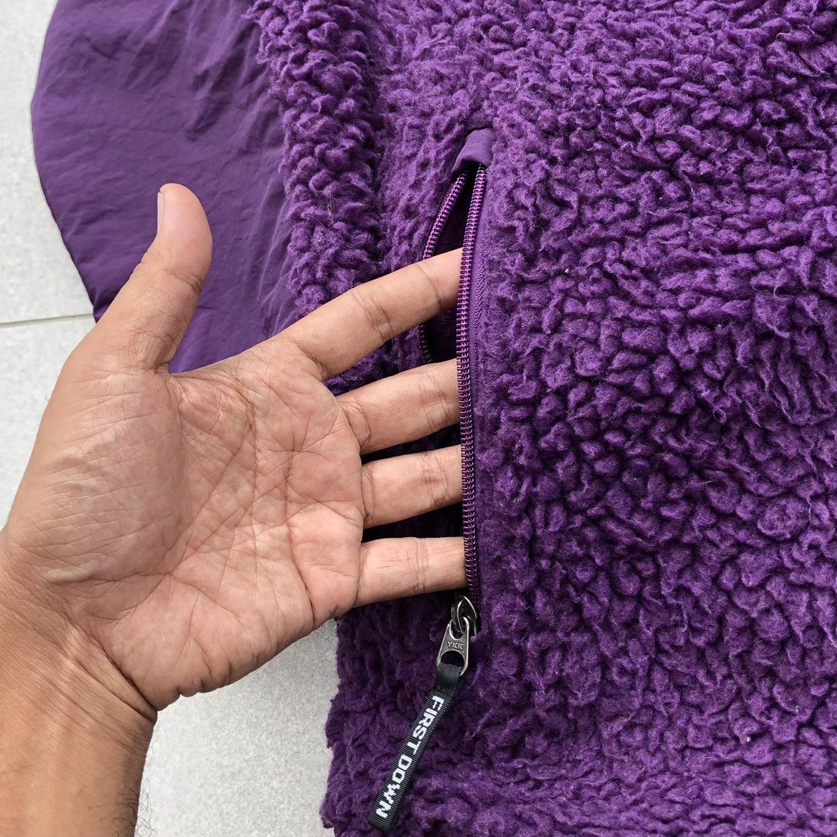 Japanese Brand First Down USA Pile Sherpa Purple Jacket Size US L / EU 52-54 / 3 - 5 Thumbnail