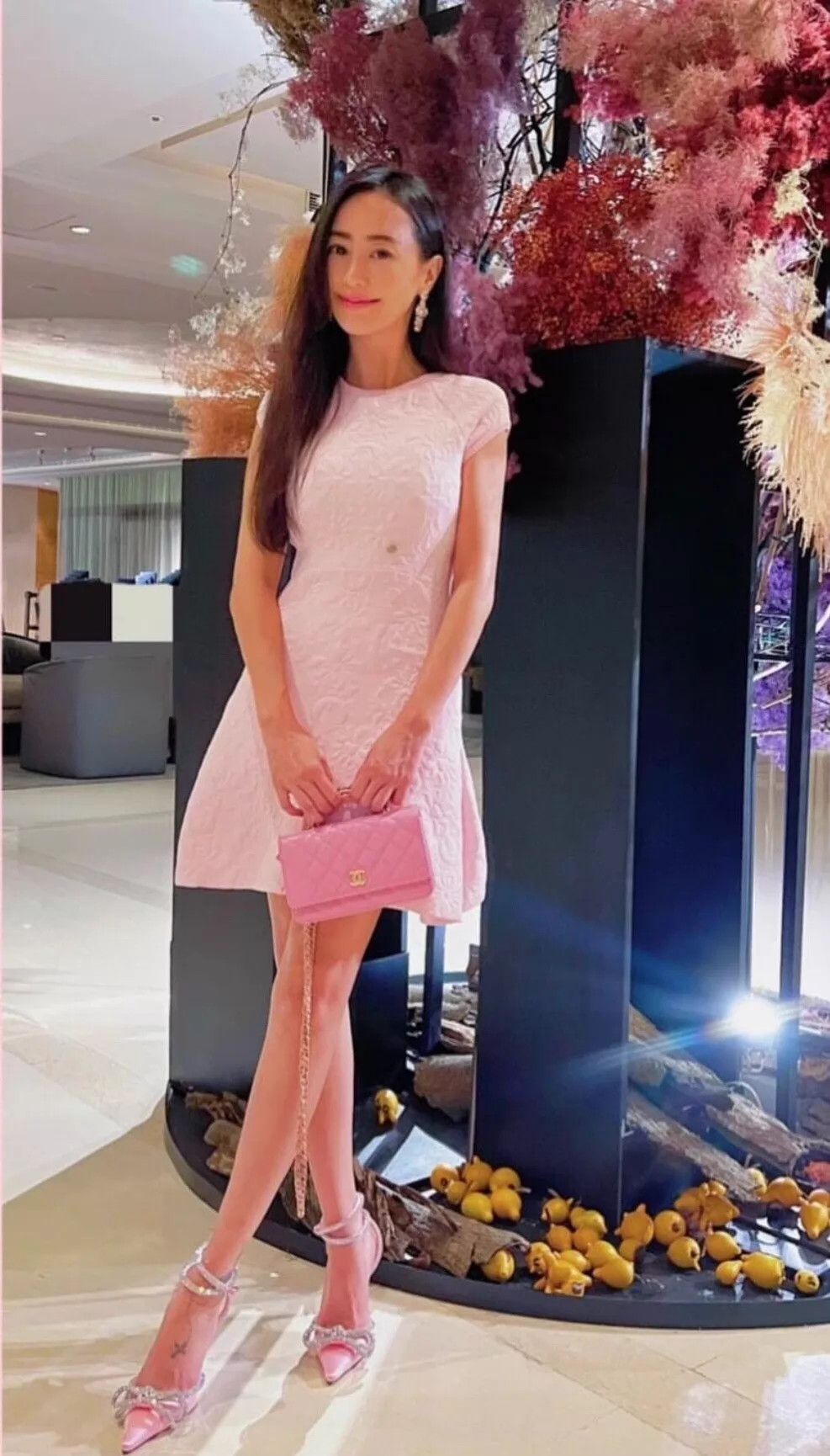 Chanel Chanel Pink Sleeveless Floral Embossed Logo Dress Women 36 Size XS / US 0-2 / IT 36-38 - 2 Thumbnail
