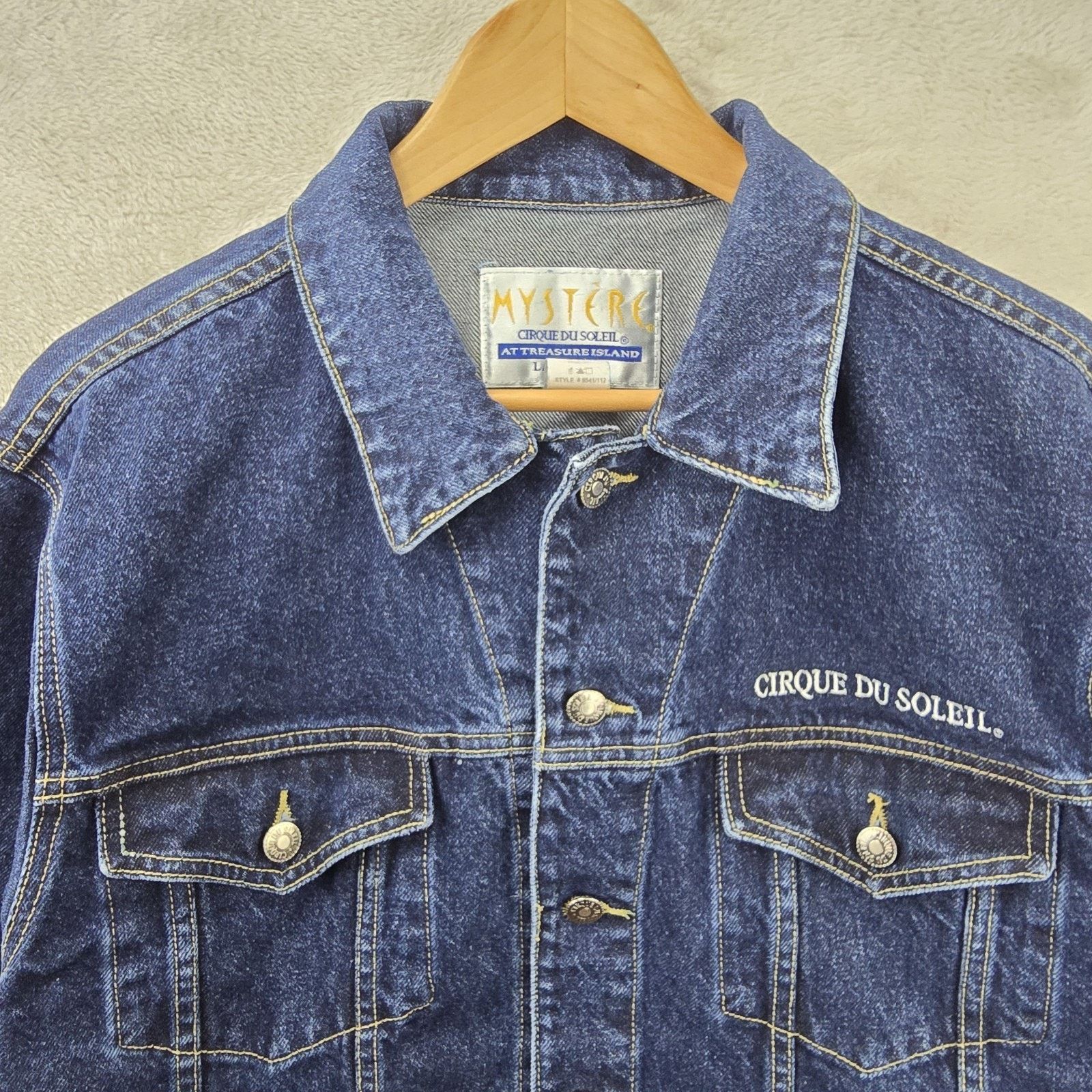 Other Vintage Mystere Cirque Du Soleil Denim Jean Jacket Large Size L / US 10 / IT 46 - 6 Thumbnail