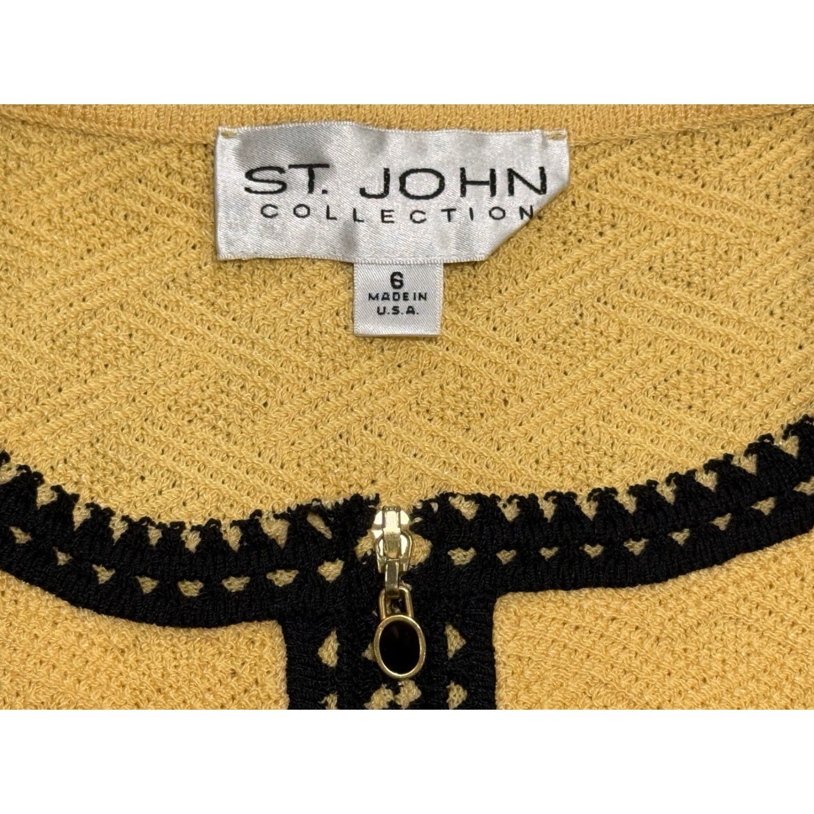 Vintage VINTAGE St John Knit Jacket Yellow Full Zip Sz 6 Women Size M / US 6-8 / IT 42-44 - 4 Thumbnail