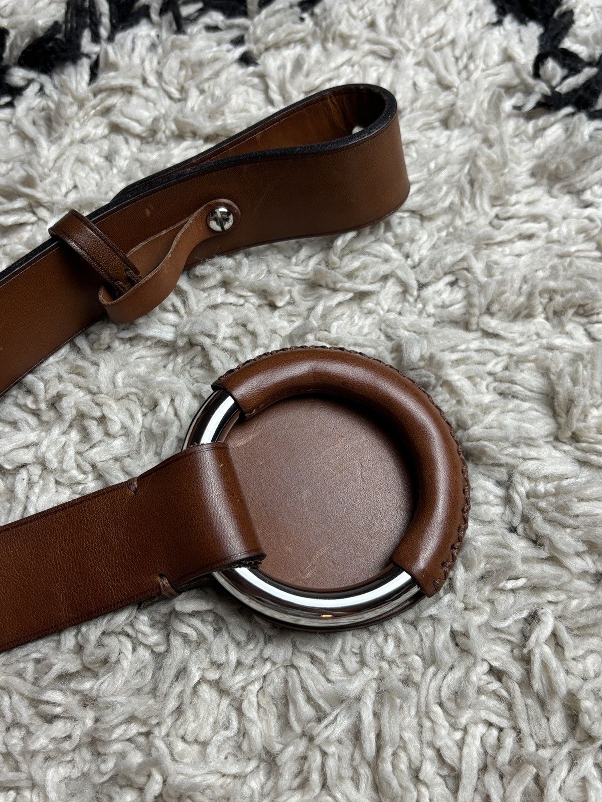 Ralph Lauren Ralph Lauren Brown Leather Ring Buckle Belt Vintage Size ONE SIZE - 5 Thumbnail