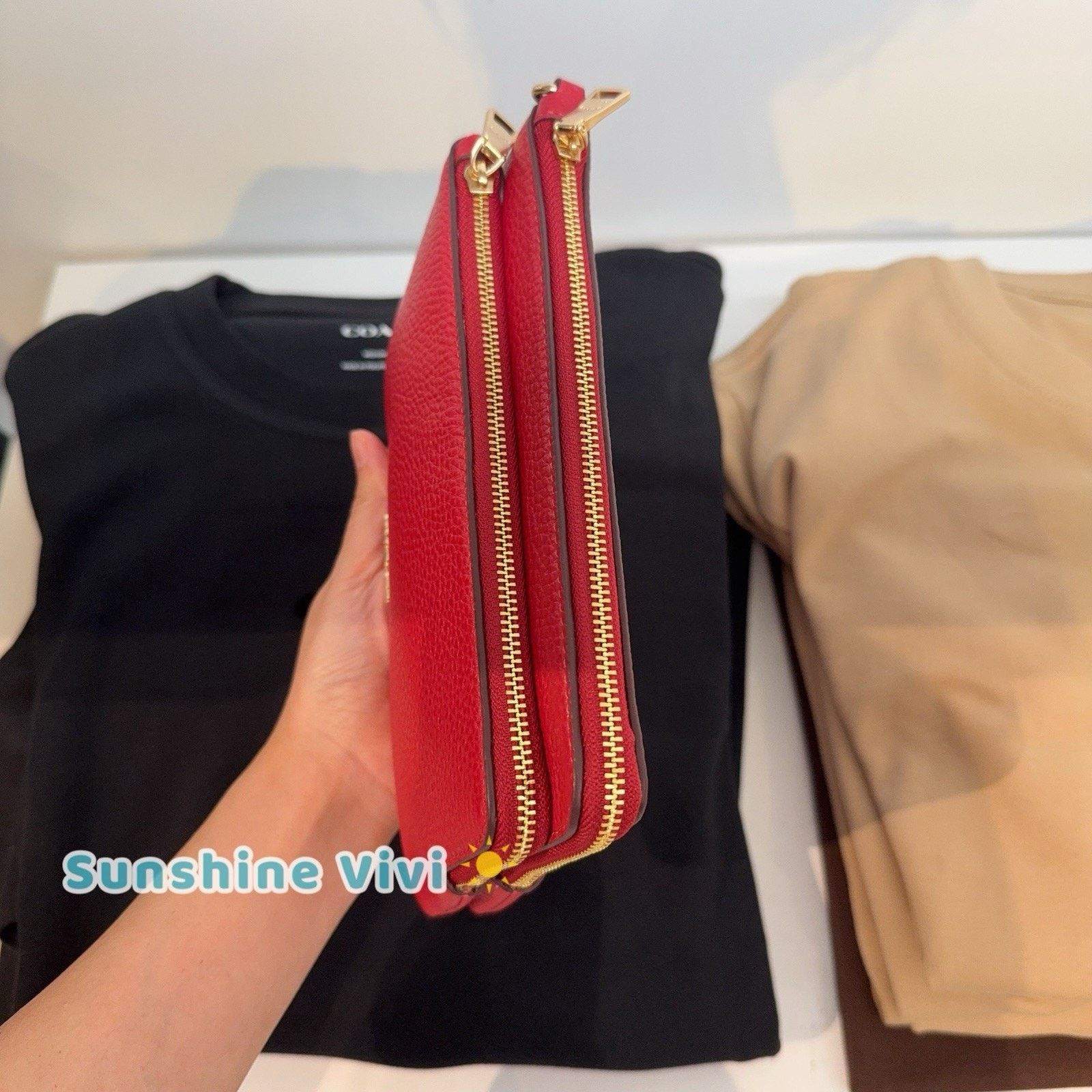 Coach NWT Coach Double Zip Wallet Wristlet Leather CX161 True Red Size ONE SIZE - 5 Thumbnail