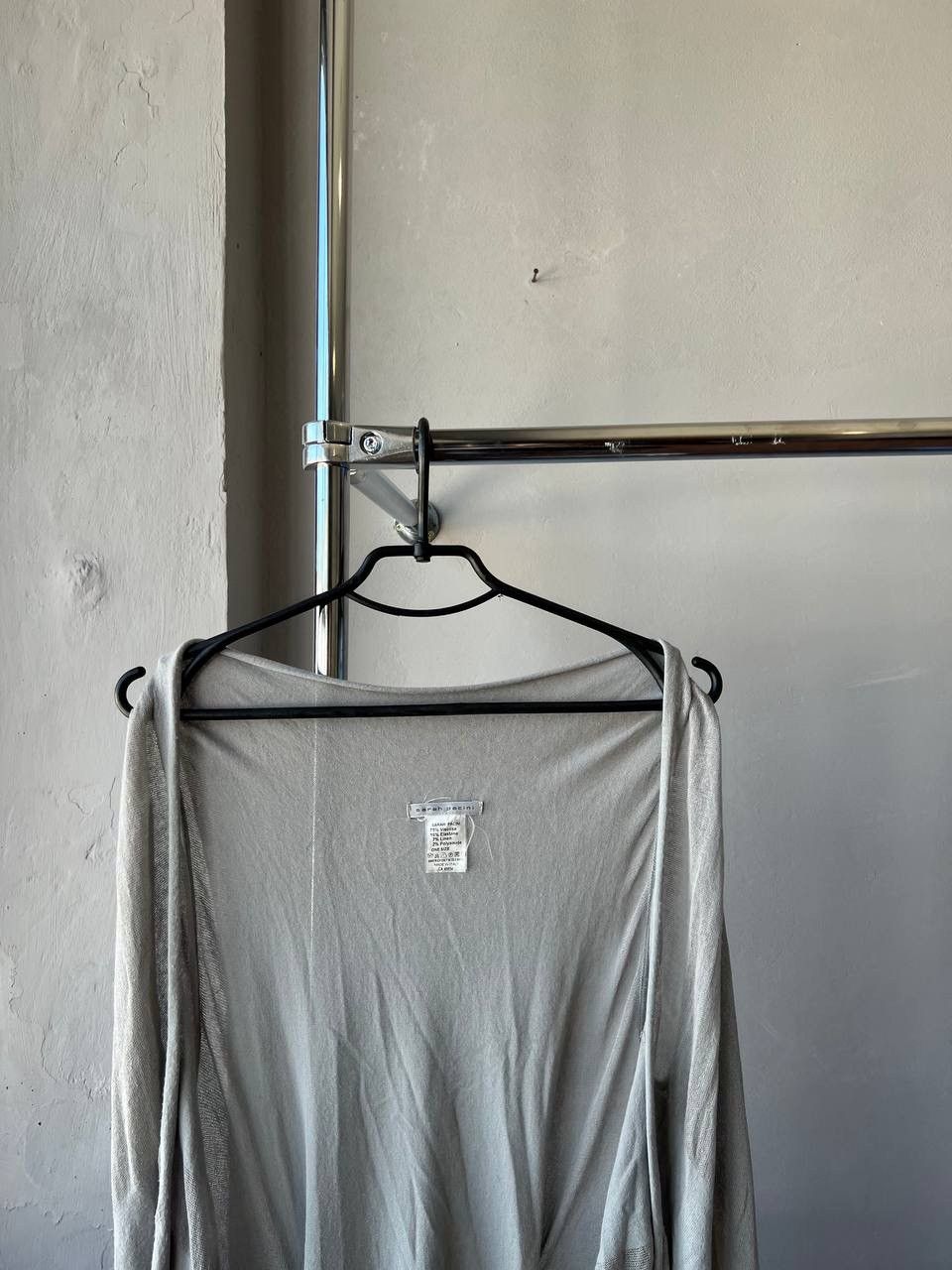 Sarah Pacini SARAH PACINI GRAY VISCOSE ASYMETRICAL SLEEVELESS CARDIGAN OS Size S / US 4 / IT 40 - 5 Thumbnail