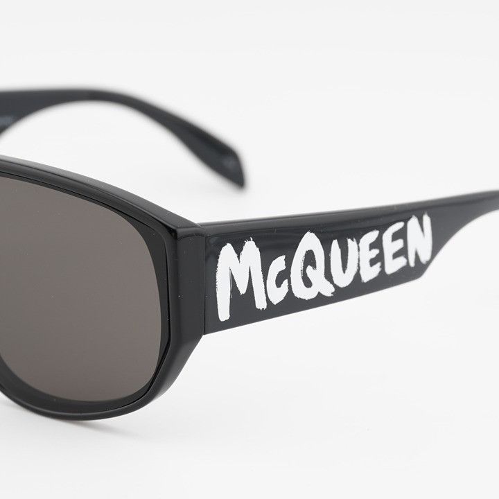 Alexander McQueen Alexander McQueen AM0386S 001 Sunglasses Black Shield Frame Size ONE SIZE - 3 Thumbnail