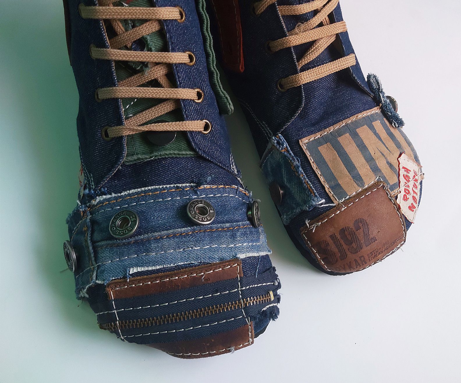 Other Upcycled Denim Artisanal Boot I One of a Kind I US9 Size US 9 / EU 42 - 2 Thumbnail