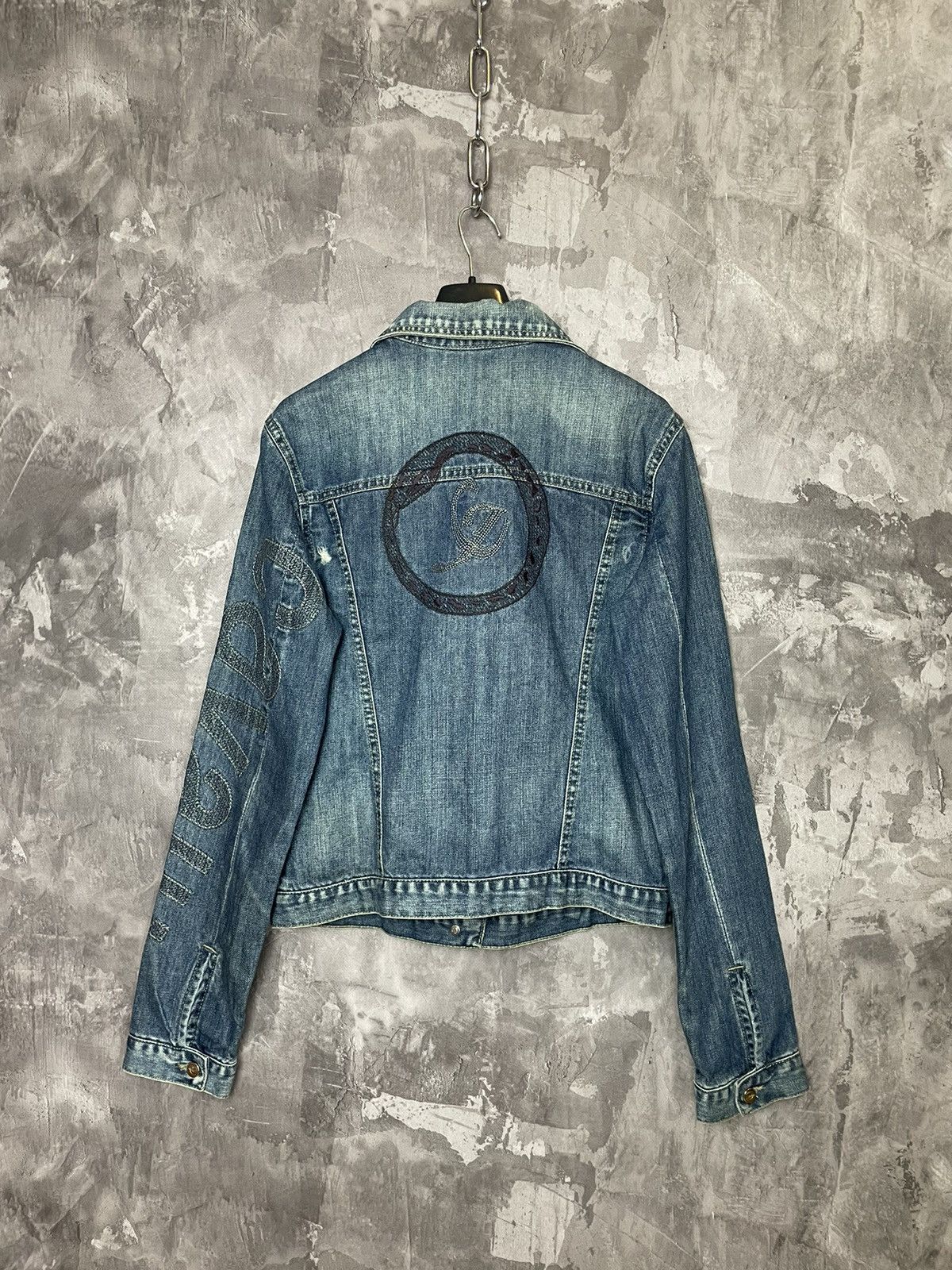 Just Cavalli × Roberto Cavalli × Vintage Vintage Roberto Cavalli Denim Jacket 90s Embroidered Size L / US 10 / IT 46 - 10 Thumbnail