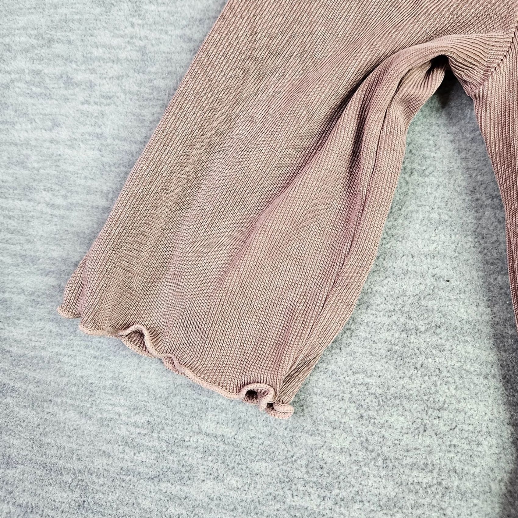 Free People Free People Women’s Small Pink Ribbed Ruched Short Sleeve Top Shirt Adults S Pink Solid All Seasons Regular Fit Size S / US 4 / IT 40 - 6 Thumbnail
