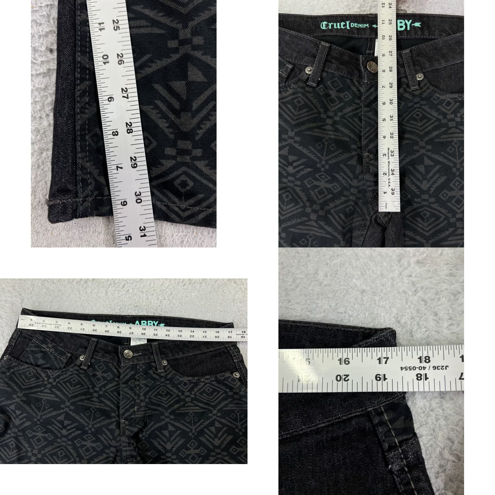 Denime Cruel Denim Jeans Boots Cut Black Denim Abby Bootcut 11 Womens Aztec Pattern Vintage No N/A Size 32" / US 10 / IT 46 - 8 Thumbnail