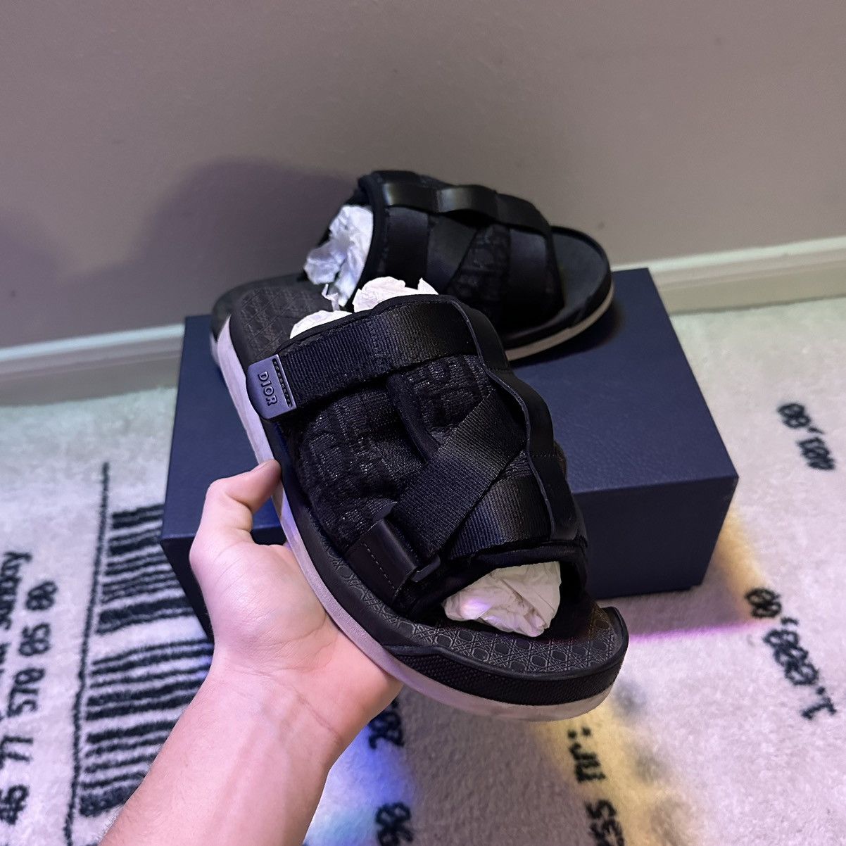 dior alpha slide black