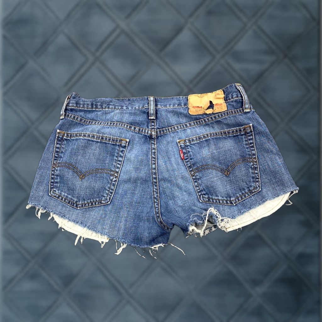 Levi's Levis 514 Cut Off Shorts Denim Blue 31 Women Distressed Daisy Duke Biker 80s 90s Western Casual Party/Cocktail Womens Elevate Searchability Size 24" / US 00 / IT 34 - 1 Thumbnail