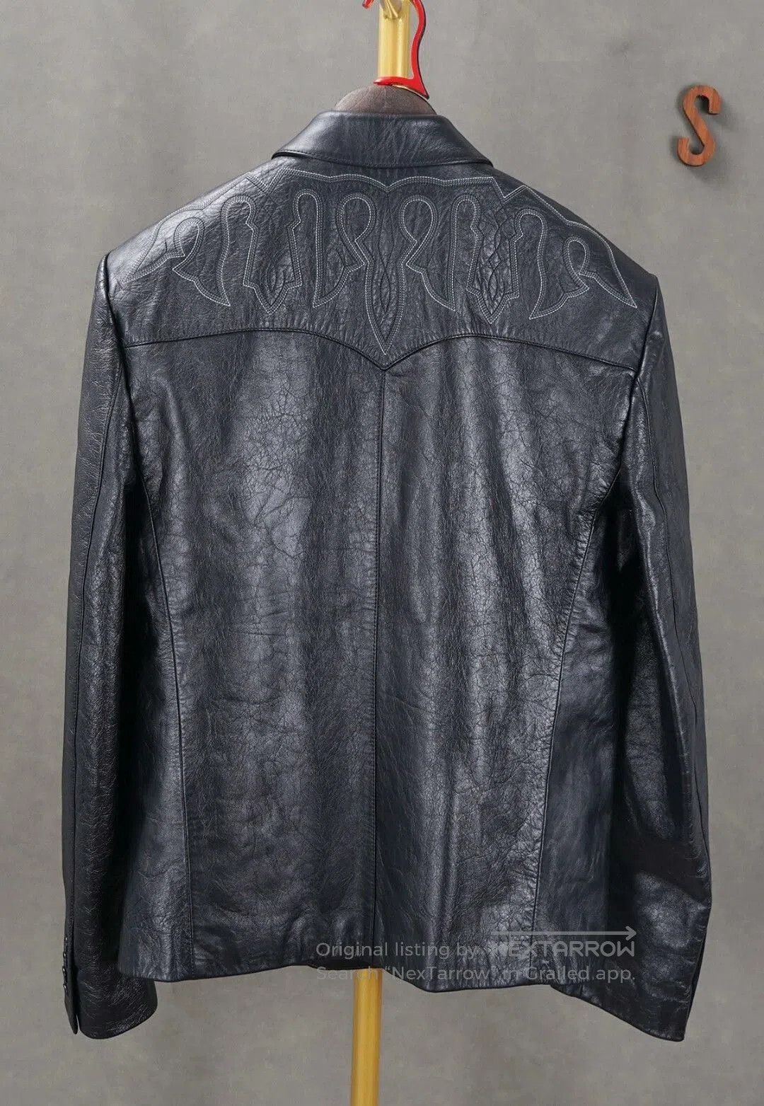 Yves Saint Laurent Saint Laurent Black Leather Blazer Jacket. Size US L / EU 52-54 / 3 - 3 Thumbnail