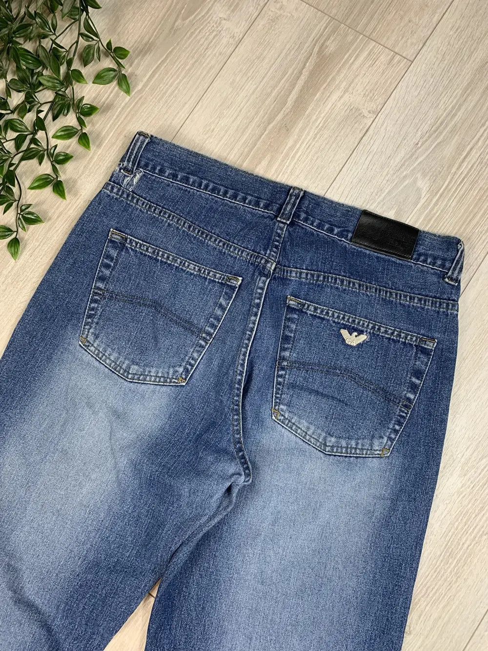 Armani × Vintage Armani Jeans Straight Denim Pants Baggy Vintage Style Skate Size US 32 / EU 48 - 3 Thumbnail