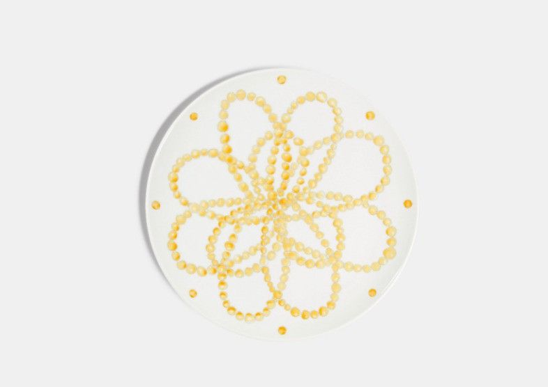 Dior o1w1db10425 HYJ01PO Size: OS / Dinner Plate in Gold & White Size ONE SIZE - 1 Thumbnail