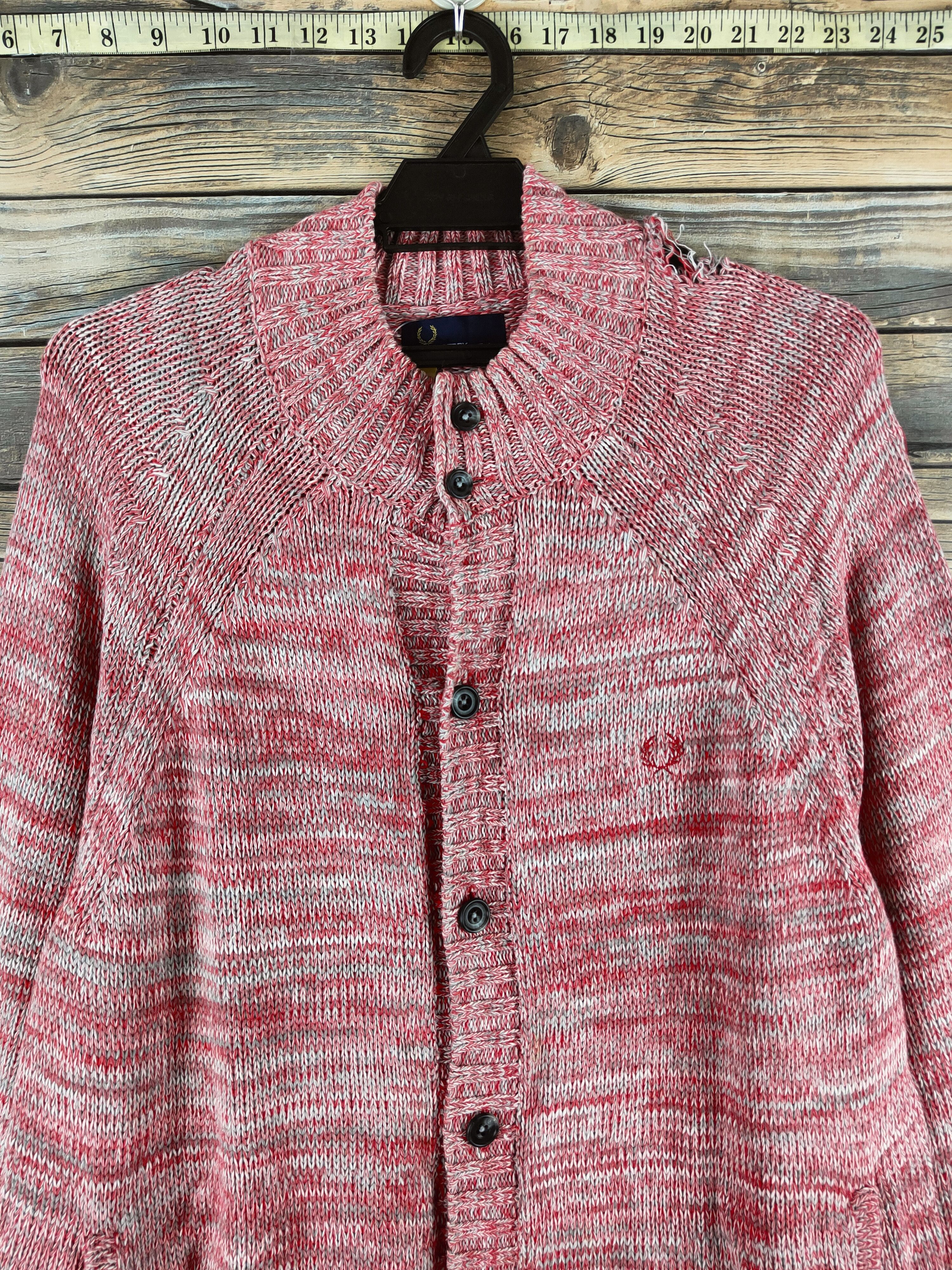 Fred Perry DL Fred Perry Red Knitwear Cardigans #46-472 Size US L / EU 52-54 / 3 - 2 Thumbnail