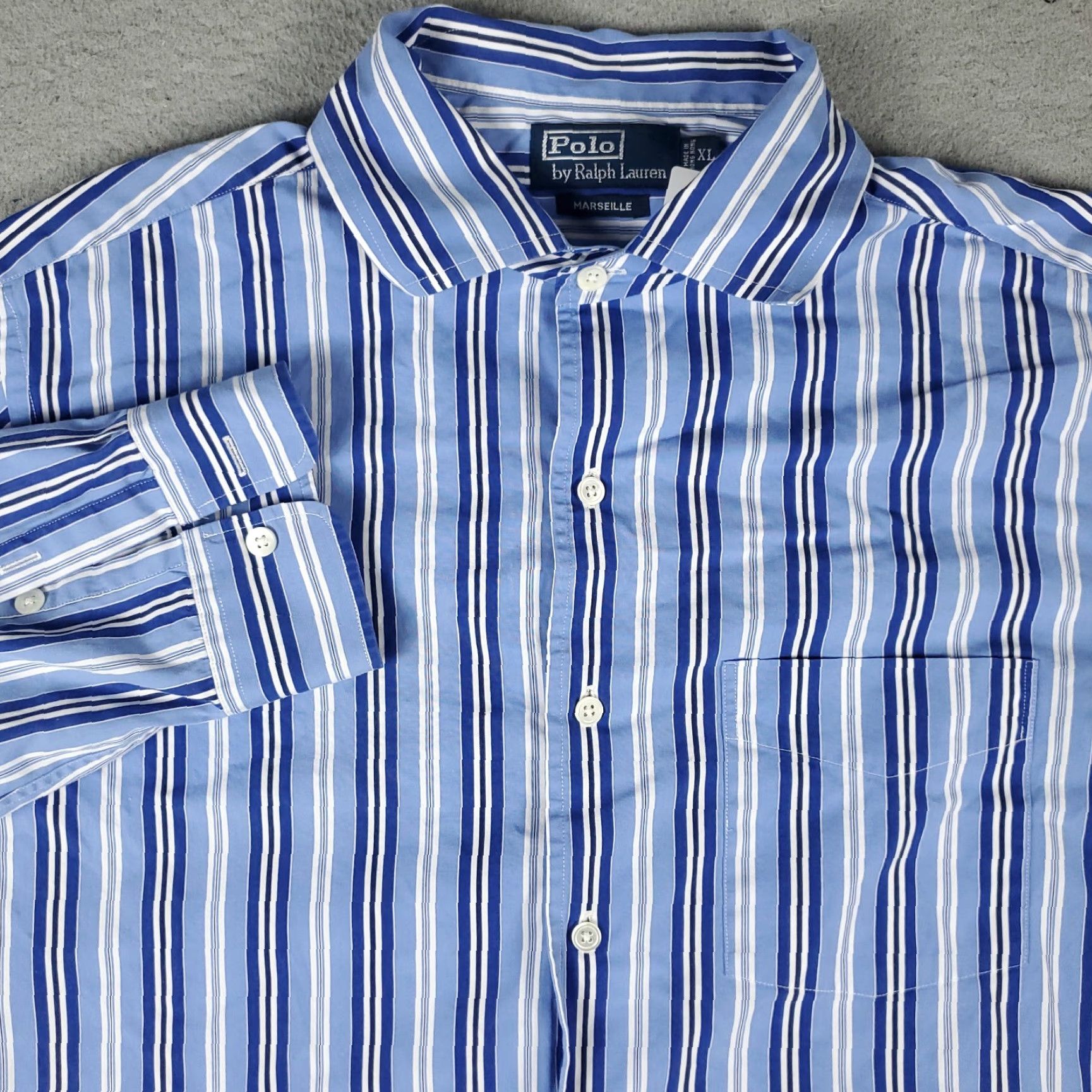 Ralph Lauren Ralph Lauren Shirt Mens XL Blue Striped Pony Button-Up Long Sleeve Casual Collection Size US XL / EU 56 / 4 - 2 Thumbnail