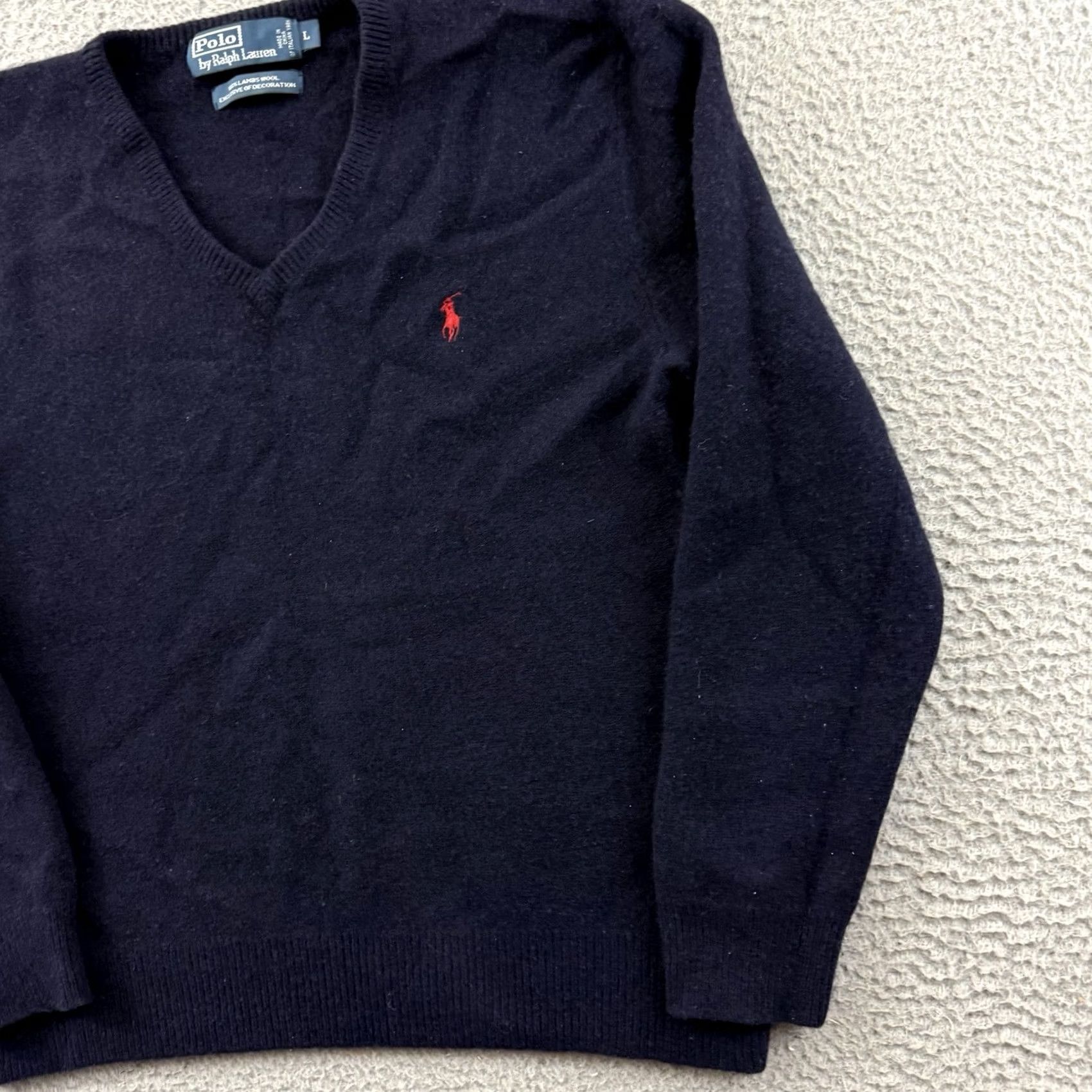 Polo Ralph Lauren VINTAGE Polo Ralph Lauren Sweater Mens Medium Navy 100% Lambswool Pony Preppy Jumper Knit Size US M / EU 48-50 / 2 - 5 Thumbnail