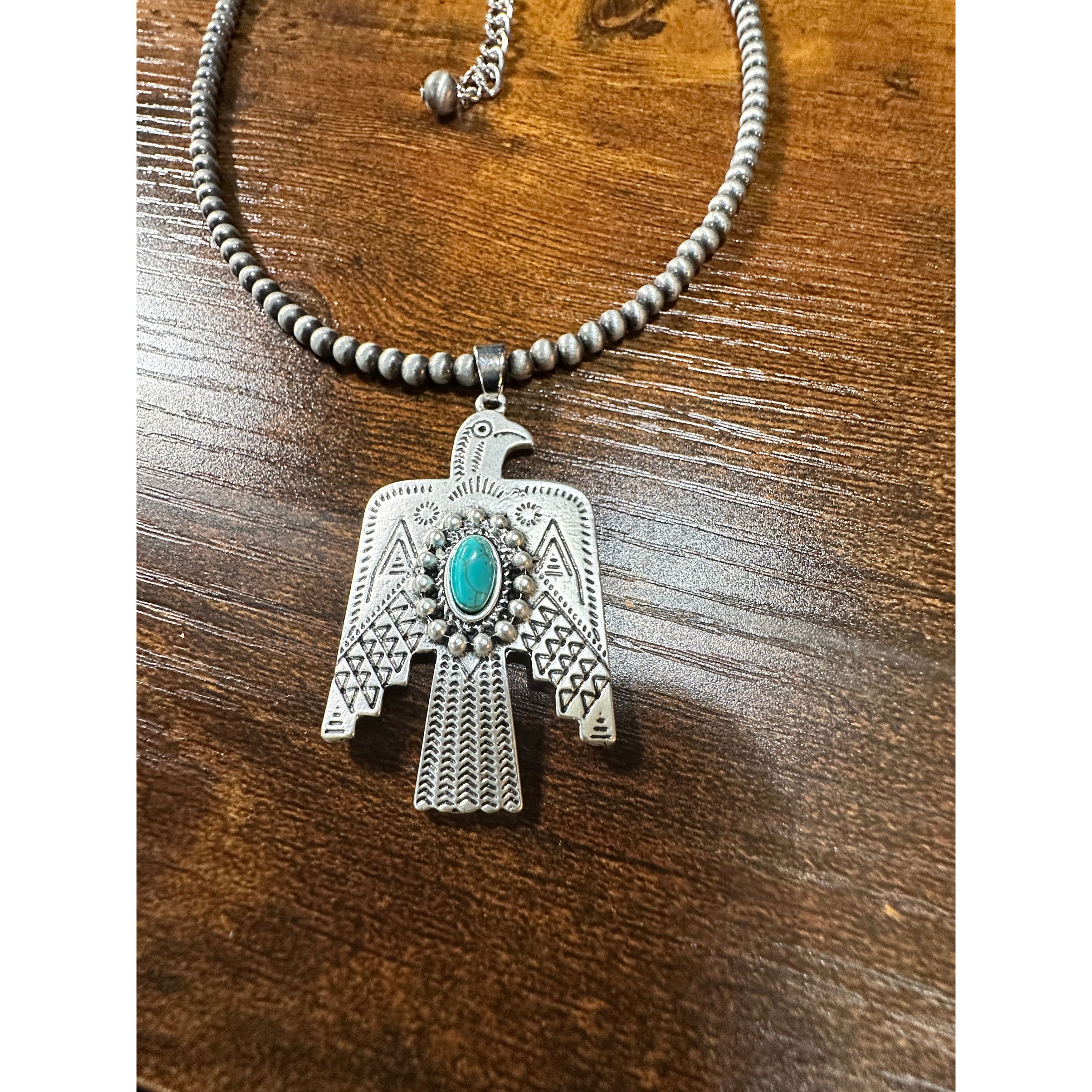 Other Navajo Thunderbird Turquoise Beaded Necklace, Native America Size ONE SIZE - 5 Thumbnail